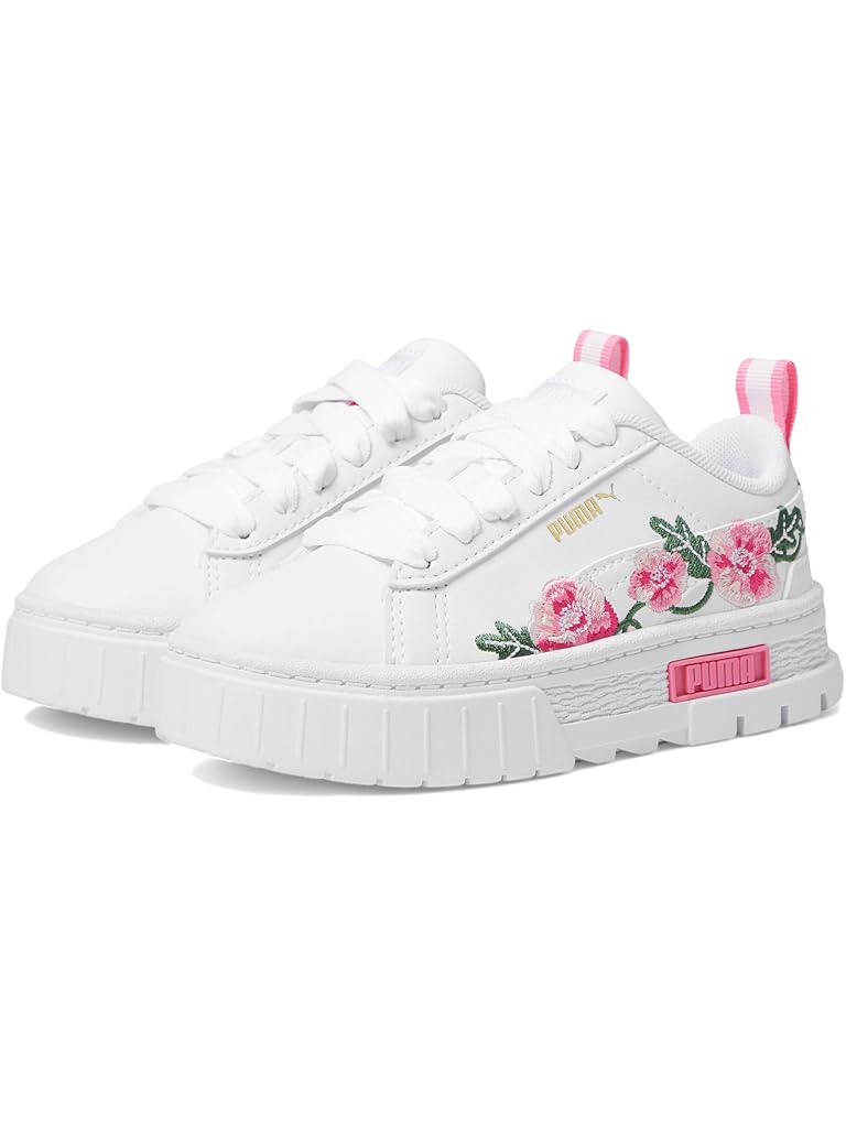 White PUMA Kids Puma Kids Mayze Floral Embroidery Sneaker (Little Kid)